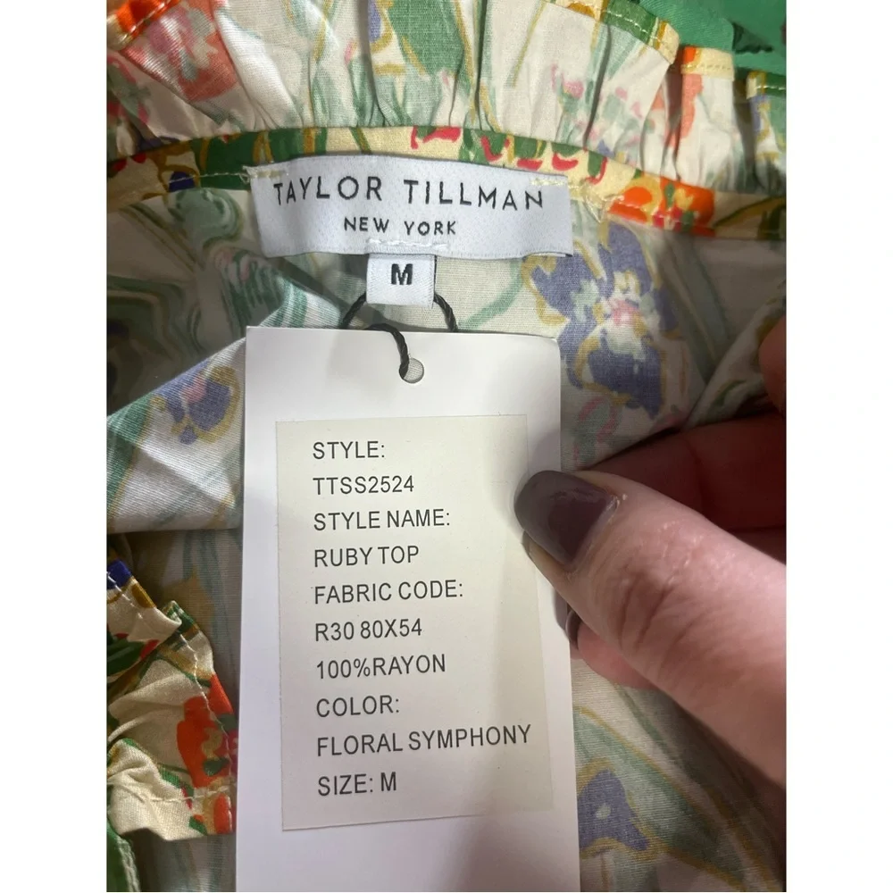 Taylor Tillman New York NWT Ruby Top in Floral Symphony Size M - Picture 3 of 7